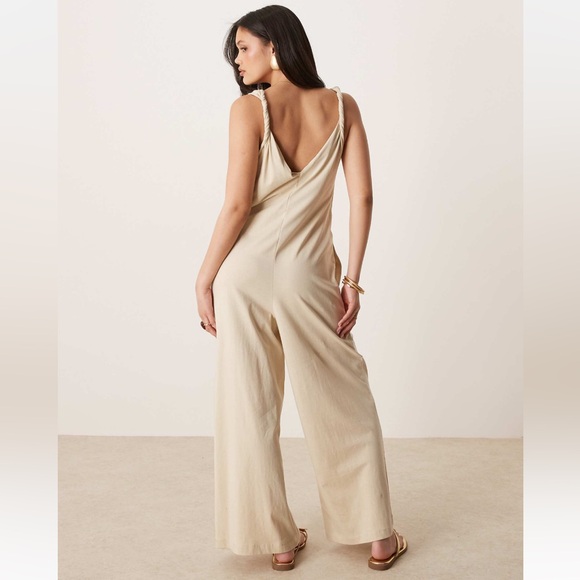 ASOS Beige Sleeveless Jumpsuit - Picture 2 of 2